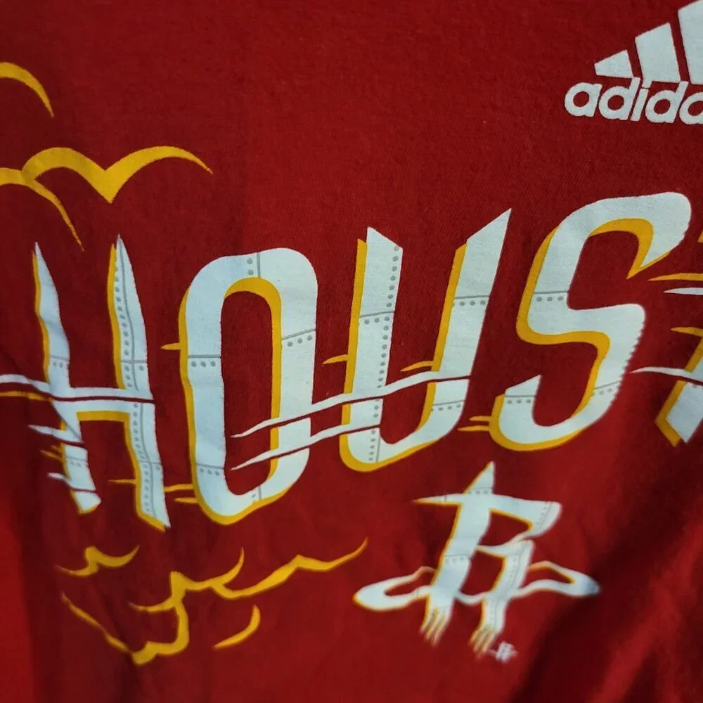 NWOT MENS ADIDAS BASKETBALL HOUSTON ROCKETS T-SHIRT SZ L